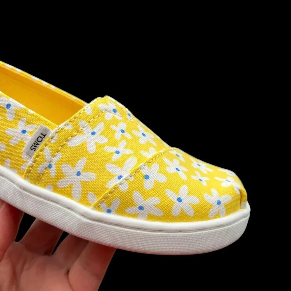 Toms Little Girls‎ Alpargata Shoes Size 12-13 Yellow Slip on Lightweight & Comfy